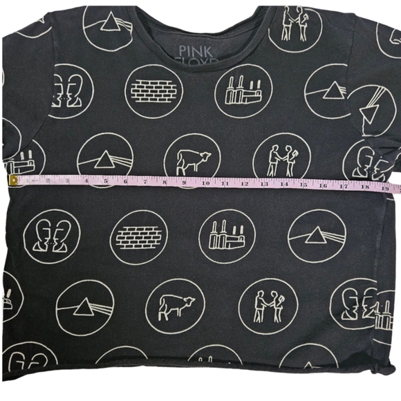 Pink Floyd Black Crop Top, Black/Tan, Medium - Picture 7 of 9